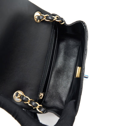 Chanel Mini Square Flap Bag Lambskin Black L