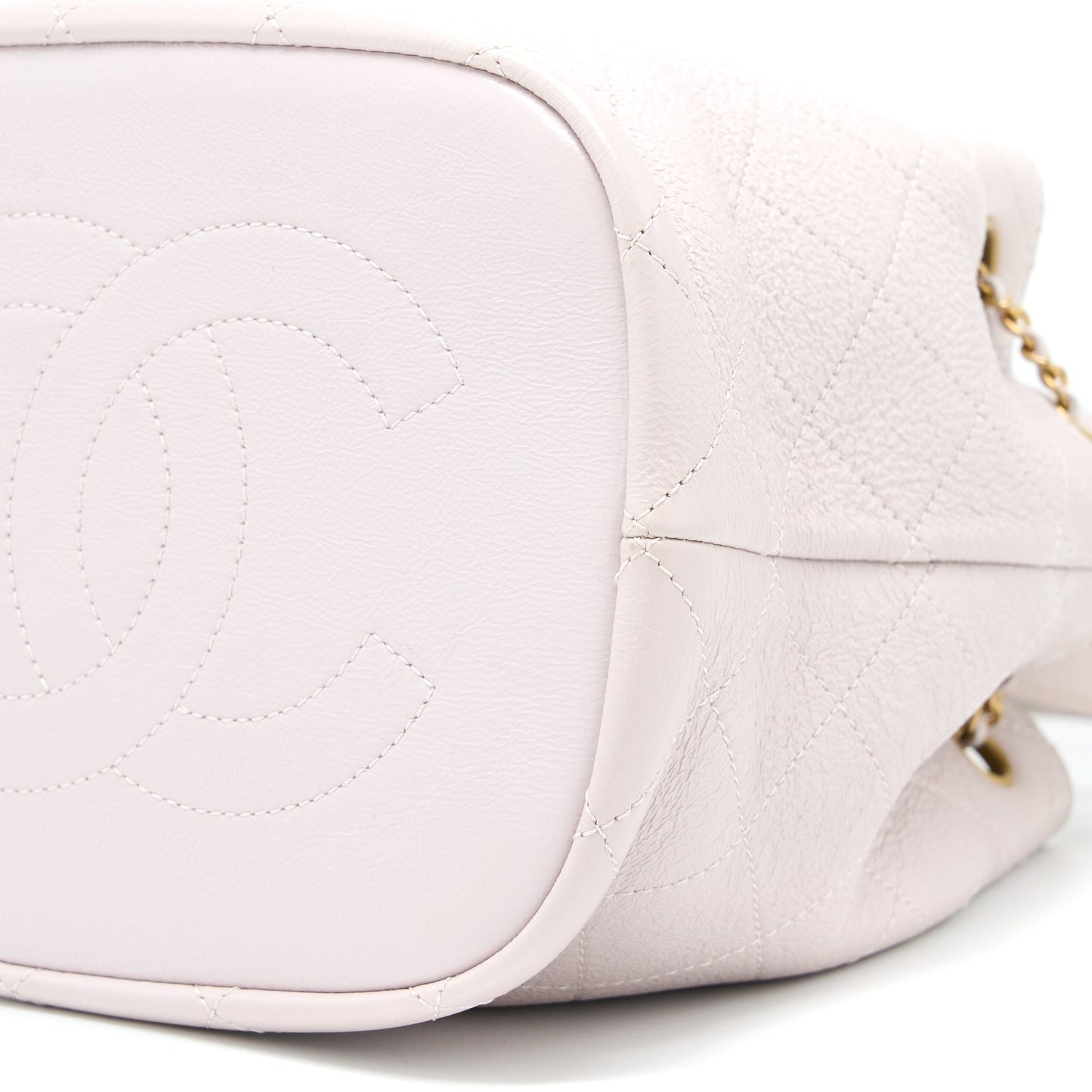 Chanel Drawstring Bucket Bag Lambskin Light Pink