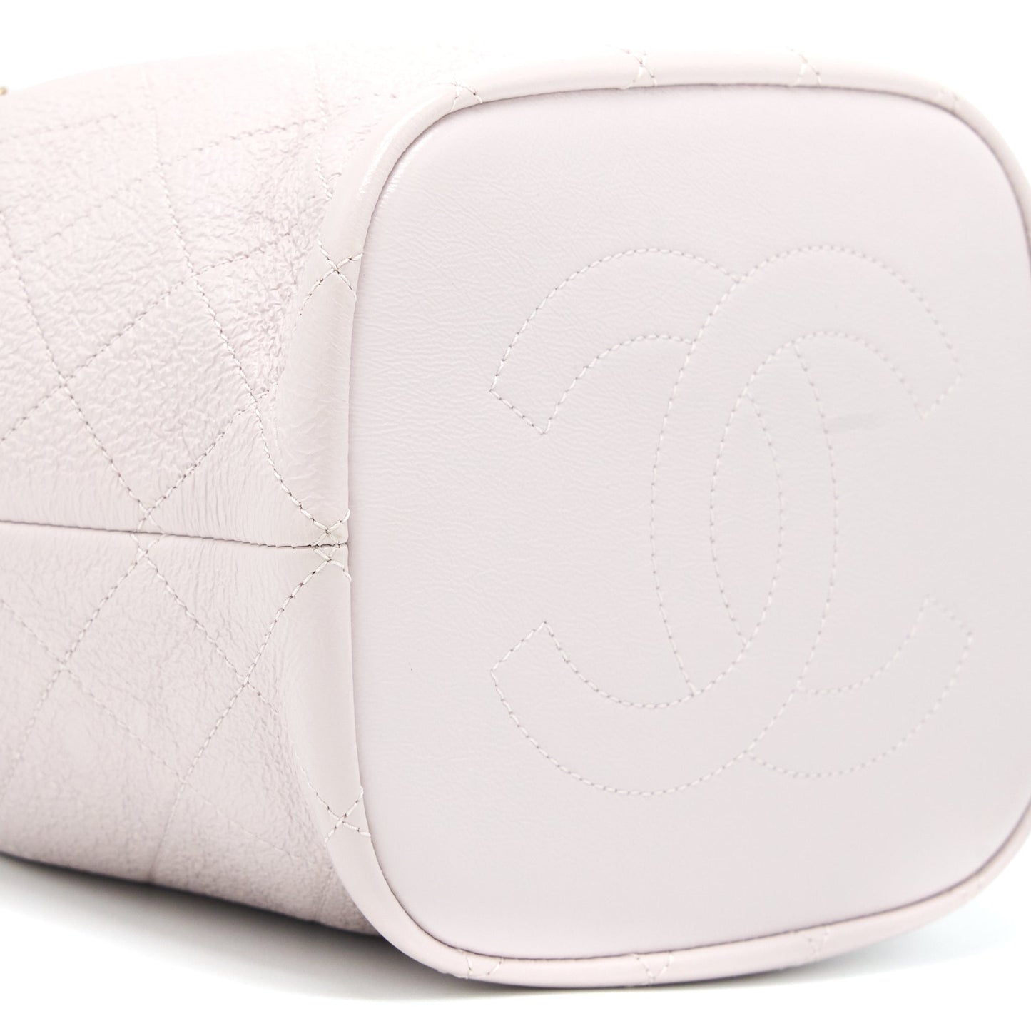 Chanel Drawstring Bucket Bag Lambskin Light Pink