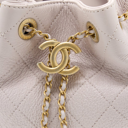 Chanel Drawstring Bucket Bag Lambskin Light Pink