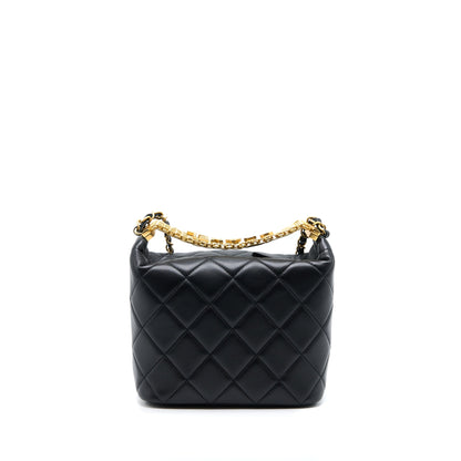 Chanel 22S Detail Handle Hobo Crossbody Bag Lambskin Black (Microchip)