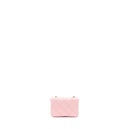 Chanel 22P Mini Flap Belt Bag/Card Holder Caviar Light Pink L
