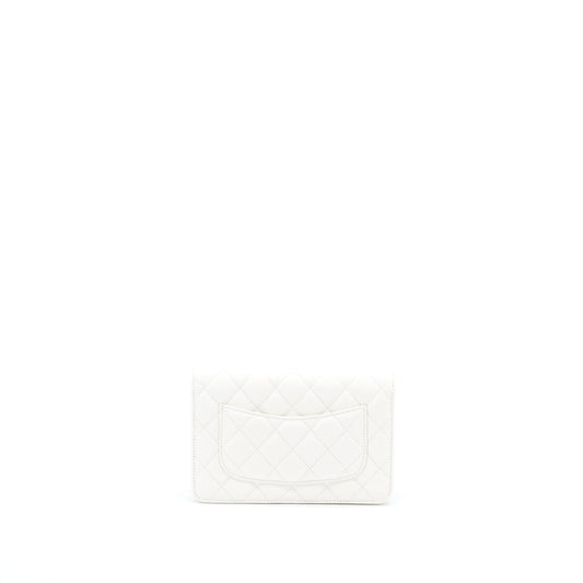 Chanel Classic Wallet On Chain Caviar White L (Microchip)