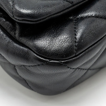 Chanel 19 Quilted Waist Belt Bag Shiny Goatskin Black