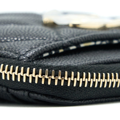 Chanel 23C Zipped Coin Purse Caviar Black L (Microchip)