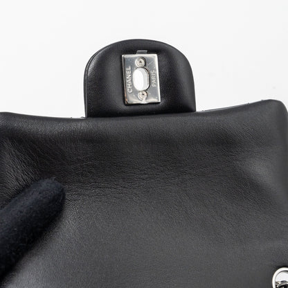 Chanel mini square flap bag lambskin black  (microchip)