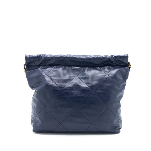 Chanel Small 22 Bag Shiny Calfskin Navy  (Microchip)