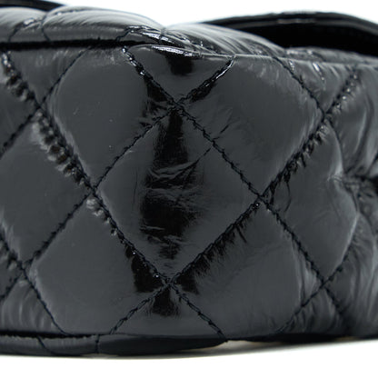 Chanel 23c Small Hobo Bag Shiny Calfskin Black Brushed  (Microchip)