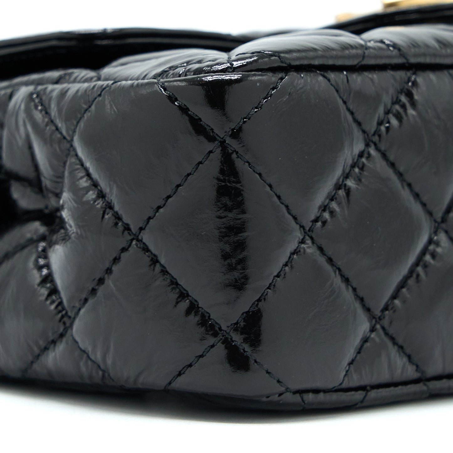 Chanel 23c Small Hobo Bag Shiny Calfskin Black Brushed  (Microchip)