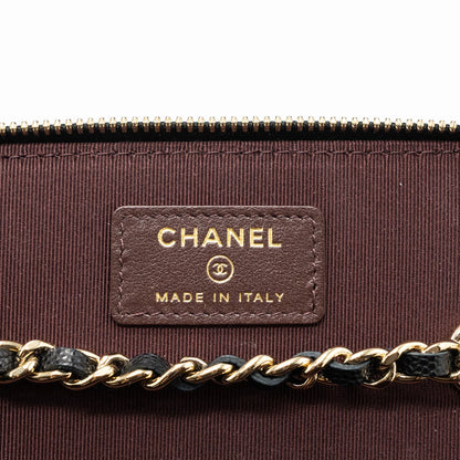 Chanel long vanity with chain caviar black L