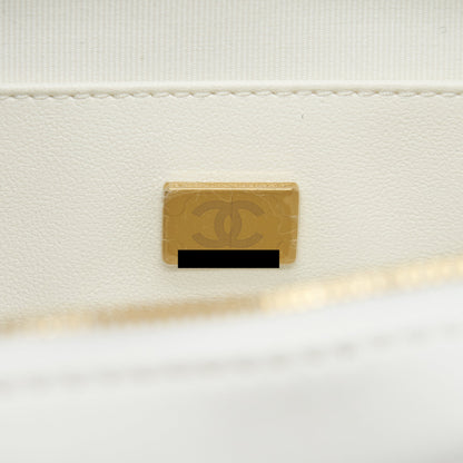 Chanel 22S Heart Bag Lambskin White L