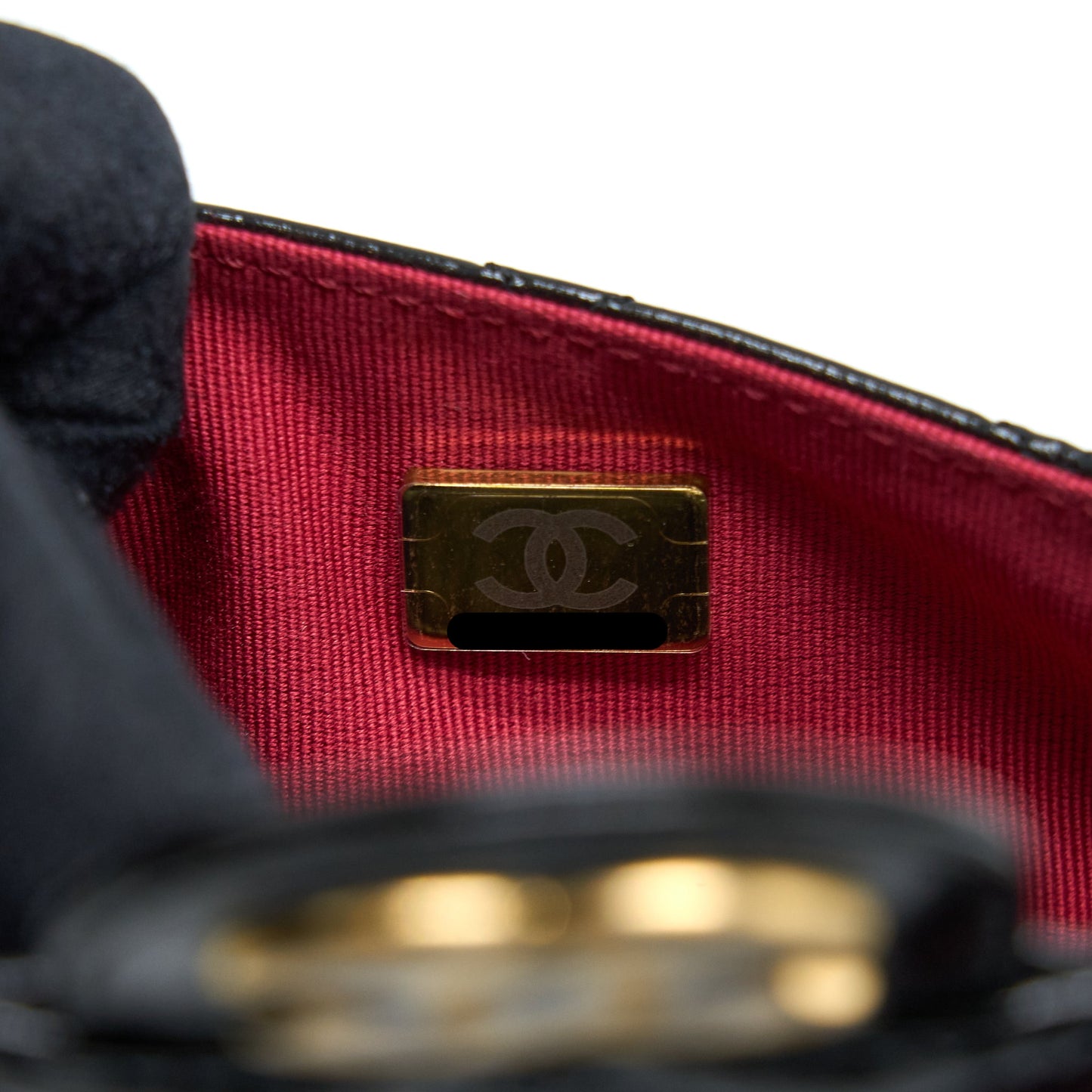 Chanel 23c Small Hobo Bag Shiny Calfskin Black Brushed  (Microchip)