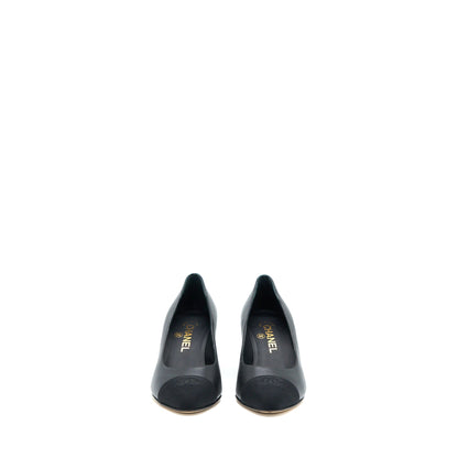 Chanel Size 36 CC Logo Heels With Pearl Black