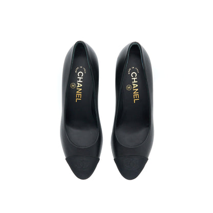 Chanel Size 36 CC Logo Heels With Pearl Black