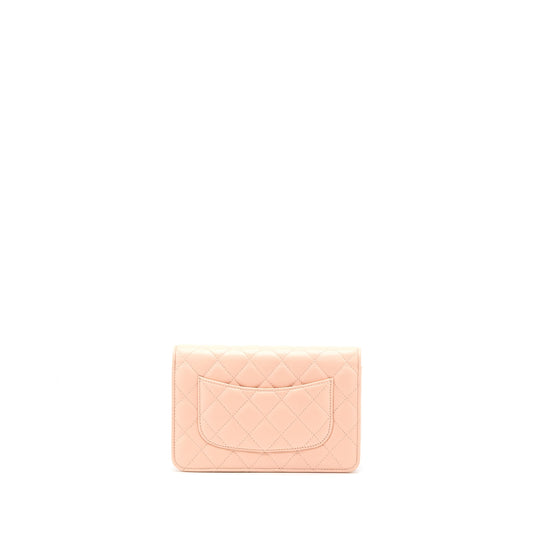 Chanel Classic Wallet on Chain Lambskin Light Pink L