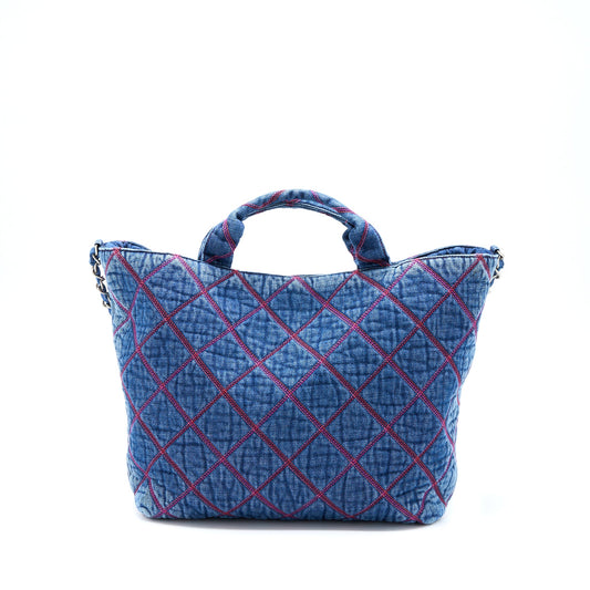 Chanel COCO Beach Denim Tote Bag  (Microchip)