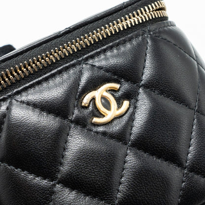 Chanel pearl crush mini vanity with chain lambskin black