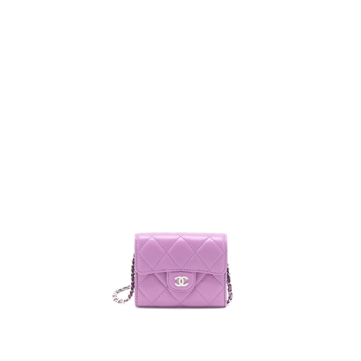 Chanel Clutch On Chain Lambskin Purple