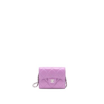 Chanel Clutch On Chain Lambskin Purple