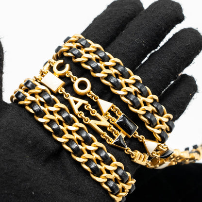 Chanel 22B Chanel on chains square flap bag velvet black  (Microchip)
