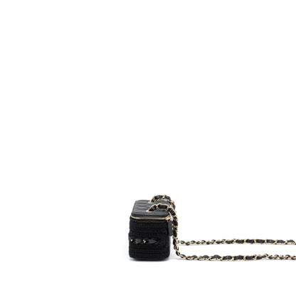 Chanel Long Vanity with Giant Chain Tweed/Lambskin Black L