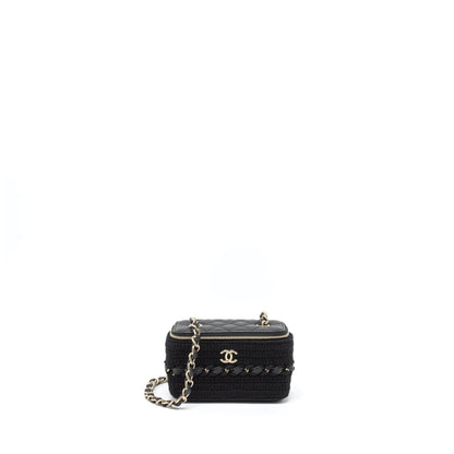 Chanel Long Vanity with Giant Chain Tweed/Lambskin Black L