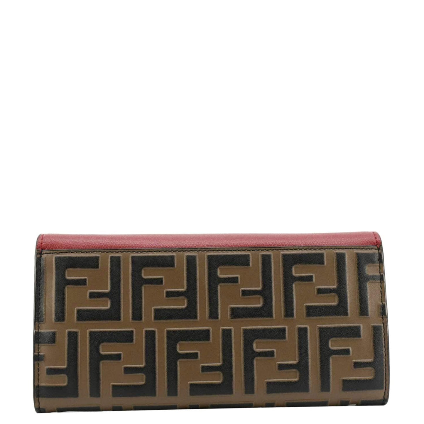 Fendi Vitello Cruise F Is Fendi Leather Continental Chain Wallet Red
