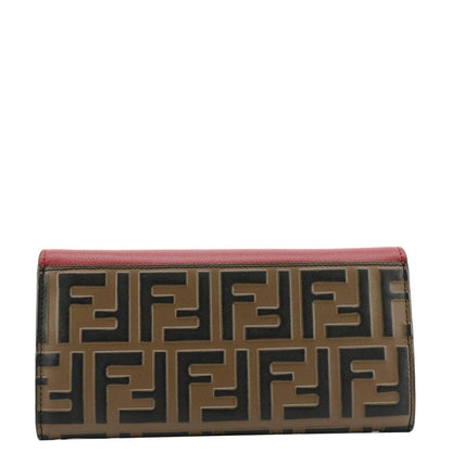 Fendi Vitello Cruise F Is Fendi Leather Continental Chain Wallet Red