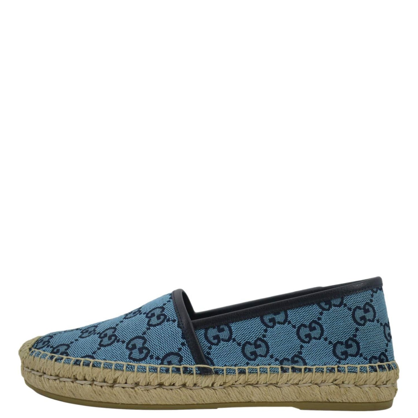 GUCCI Espadrilles GG Canvas Shoes Blue 663674 Size 38.5