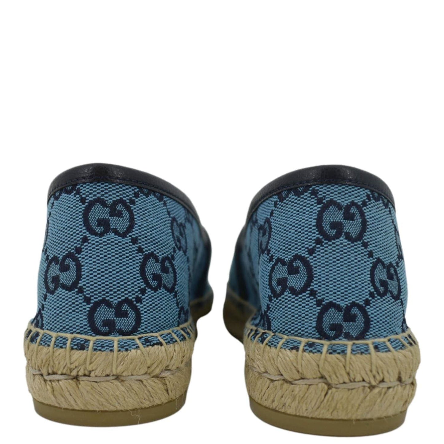 GUCCI Espadrilles GG Canvas Shoes Blue 663674 Size 38.5