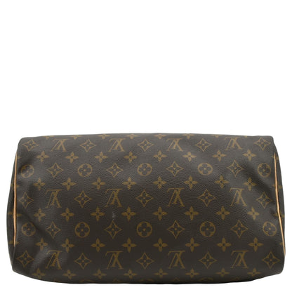 LOUIS VUITTON Speedy 35 Monogram Canvas Satchel Bag Brown