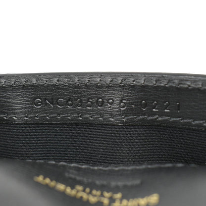 YVES SAINT LAURENT Phone Holder Monogram Smooth Leather Chain Crossbody Bag Black