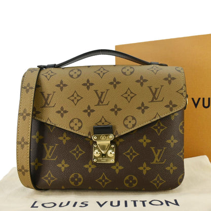 LOUIS VUITTON Metis Pochette Reverse Monogram Canvas Crossbody Bag Brown