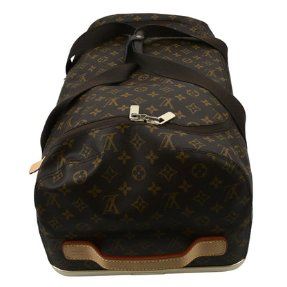 LOUIS VUITTON Horizon Soft 55 Monogram Canvas Rolling Duffle Bag Brown
