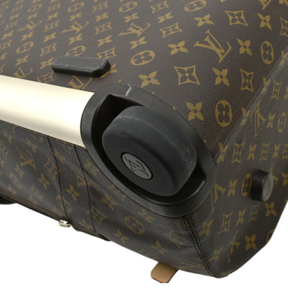 LOUIS VUITTON Horizon Soft 55 Monogram Canvas Rolling Duffle Bag Brown