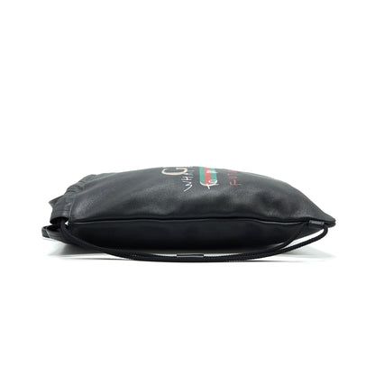 Gucci Logo Printed Drawstring Backpack Black