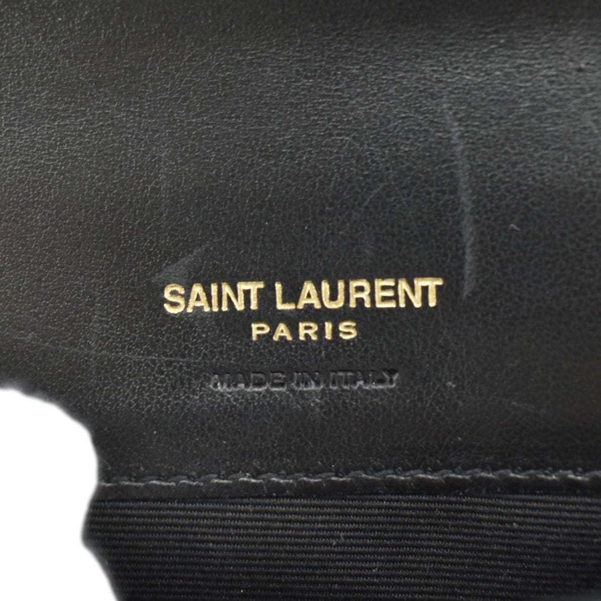 YVES SAINT LAURENT Kate Monogram Crocodile Leather Shoulder Bag Black