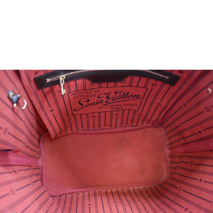LOUIS VUITTON Neverfull MM Damier Ebene Shoulder Bag Brown