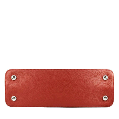 LOUIS VUITTON Capucines MM Taurillon Leather Satchel Bag Red