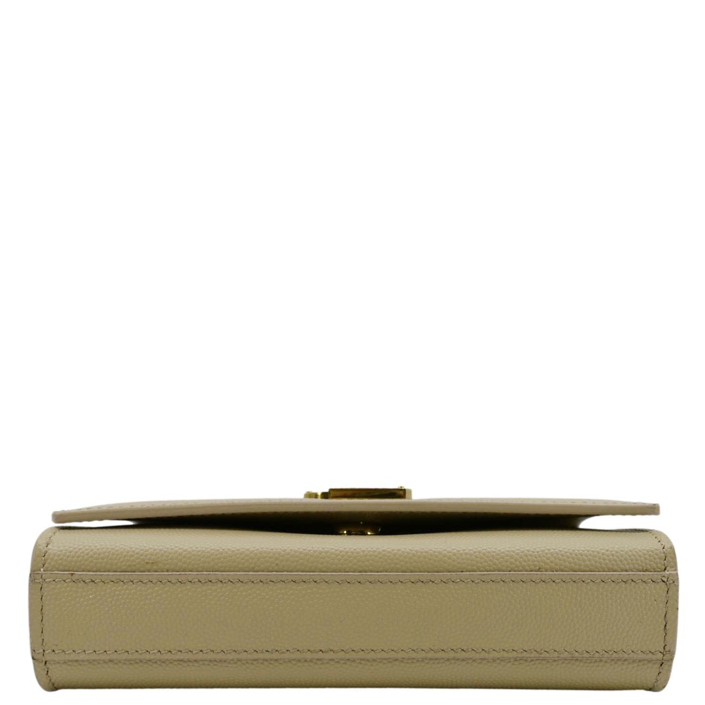 YVES SAINT LAURENT Kate Leather Chain Clutch Crossbody Bag Cream