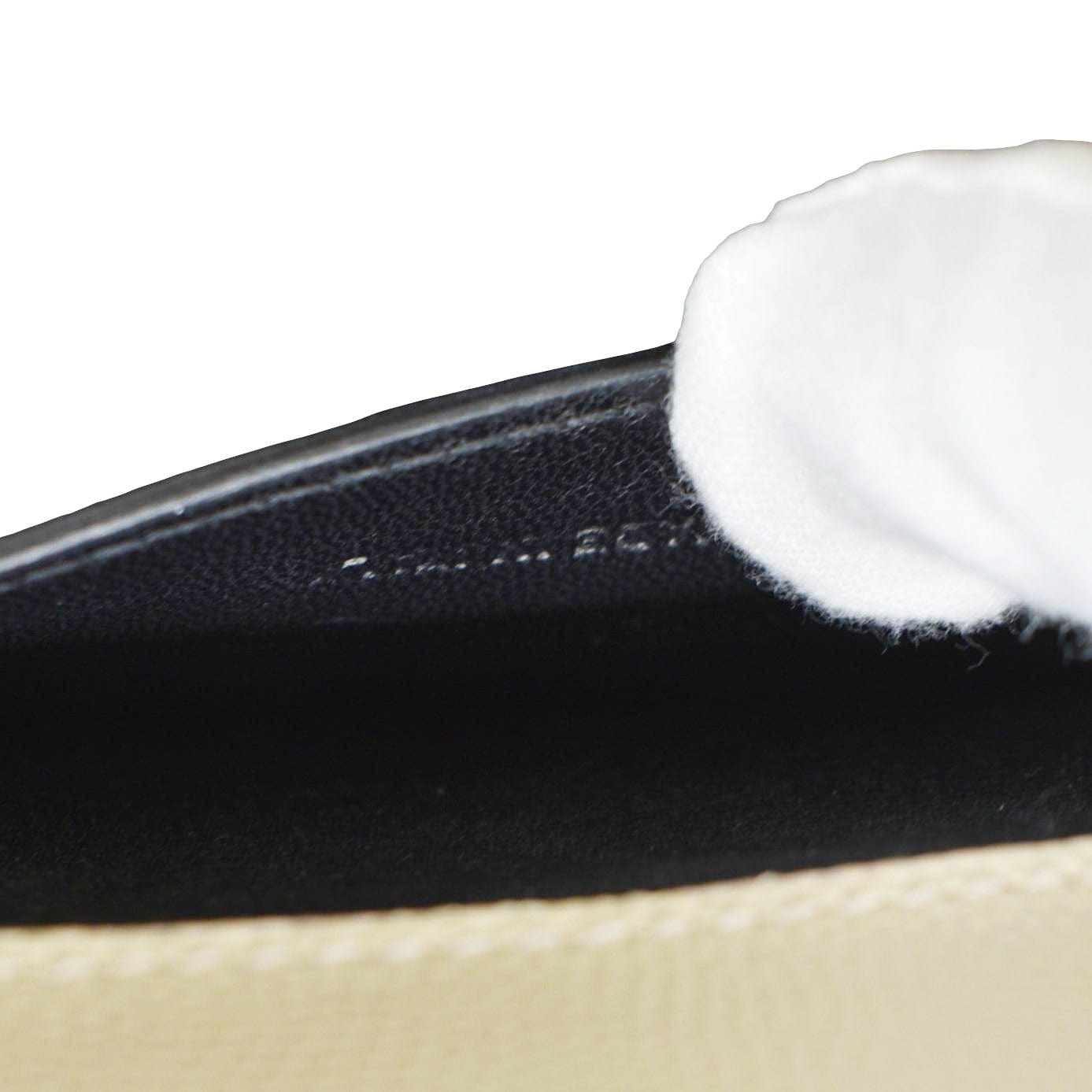 YVES SAINT LAURENT Kate Leather Chain Clutch Crossbody Bag Cream