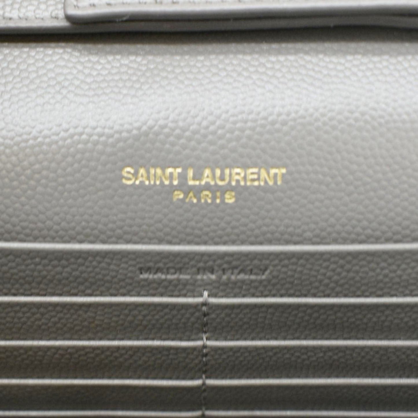 YVES SAINT LAURENT Kate Leather Chain Clutch Crossbody Bag Grey