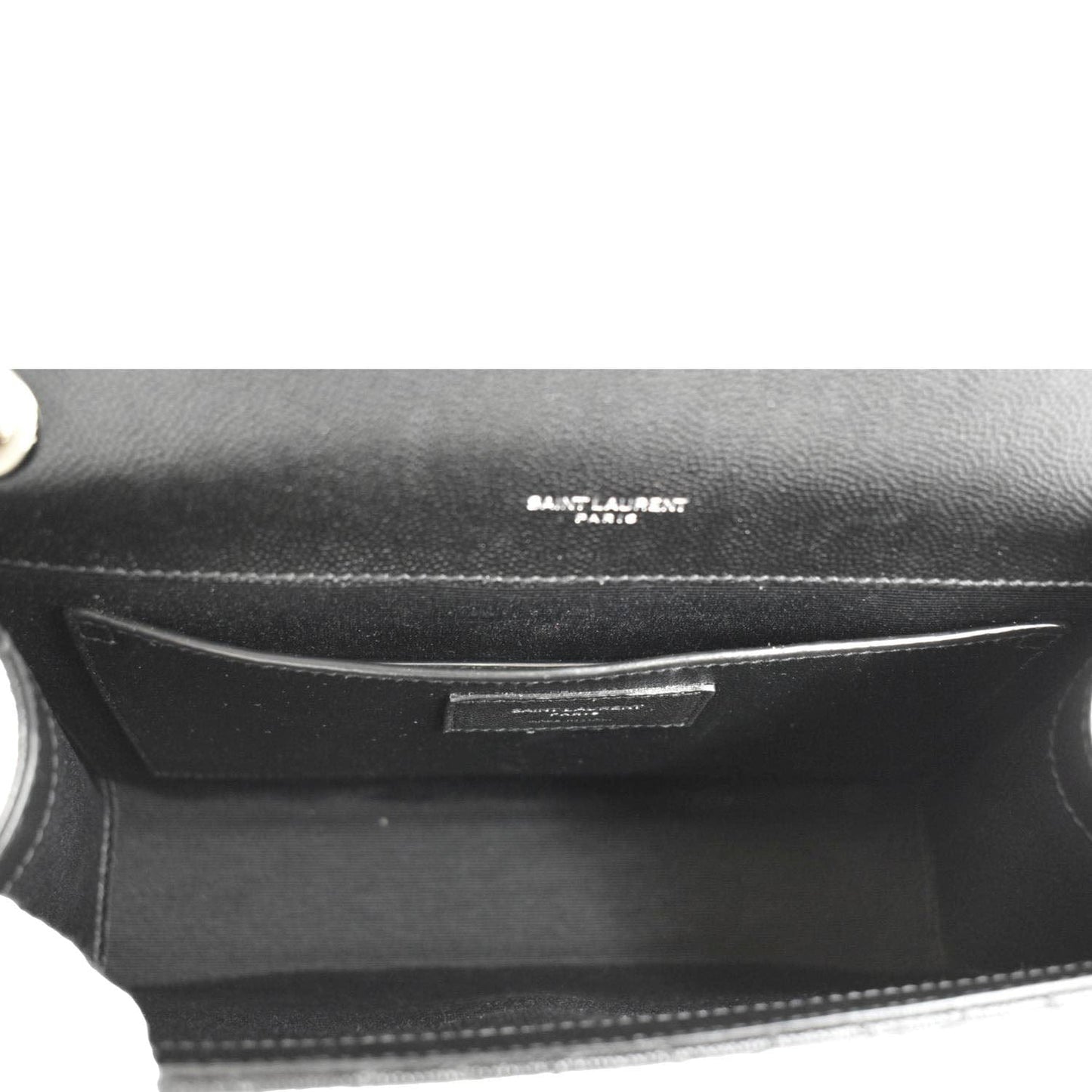 YVES SAINT LAURENT Envelope Mix Matelassé Chain Leather Shoulder Bag Black