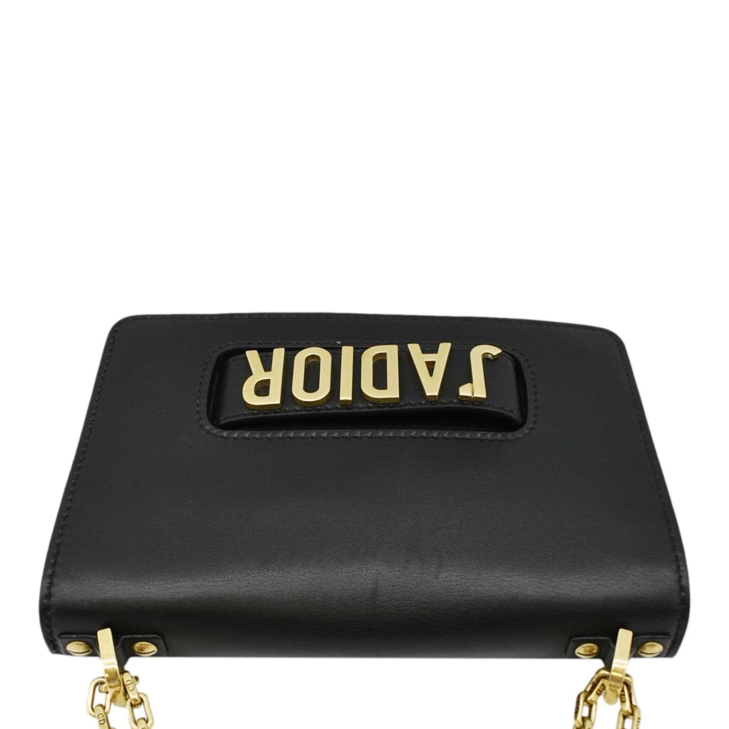 CHRISTIAN DIOR J'Adior Medium Leather Flap Chain Shoulder Bag Black
