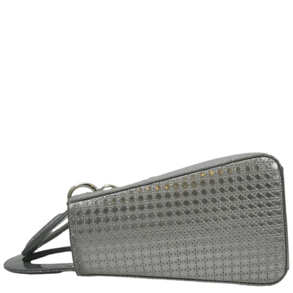 CHRISTIAN DIOR Lady Dior Micro Cannage Leather Shoulder Bag Metallic