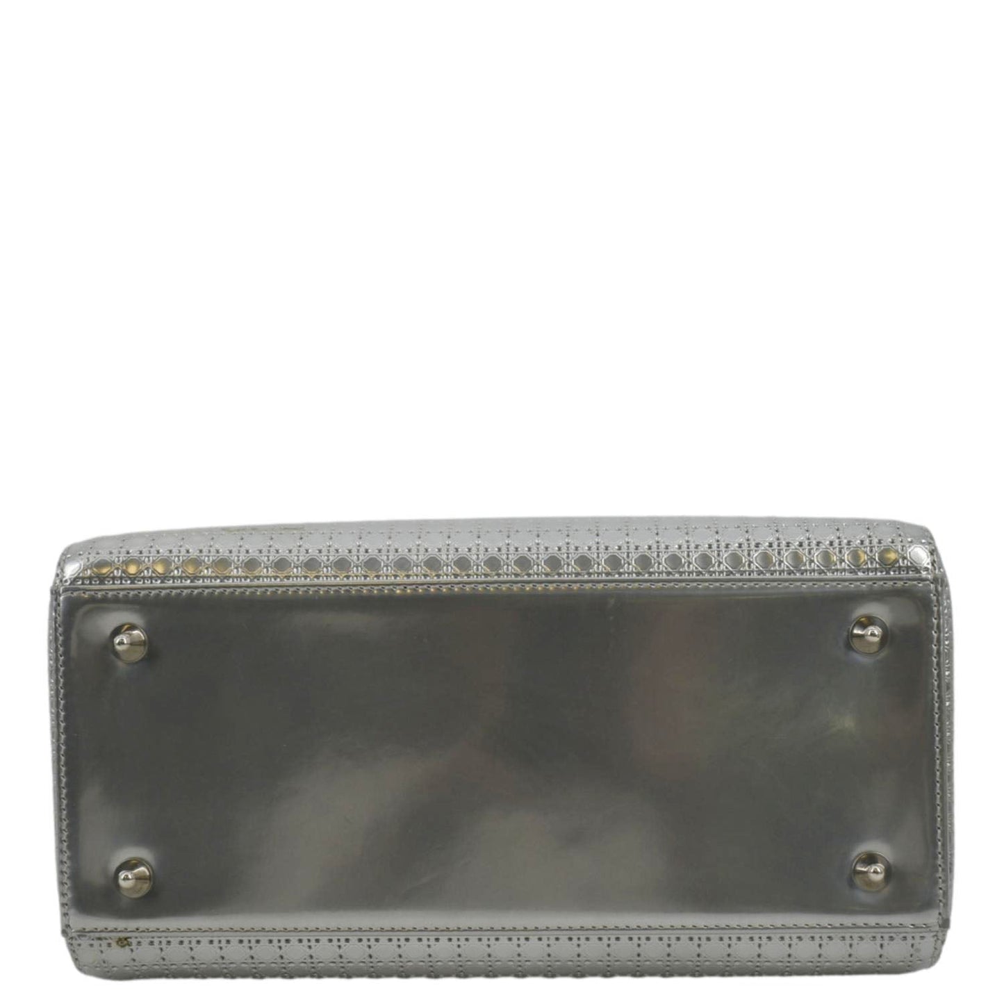CHRISTIAN DIOR Lady Dior Micro Cannage Leather Shoulder Bag Metallic