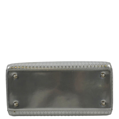 CHRISTIAN DIOR Lady Dior Micro Cannage Leather Shoulder Bag Metallic