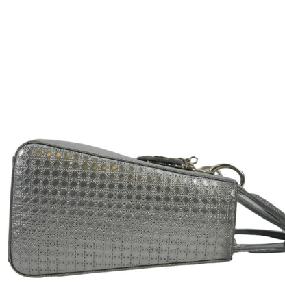 CHRISTIAN DIOR Lady Dior Micro Cannage Leather Shoulder Bag Metallic