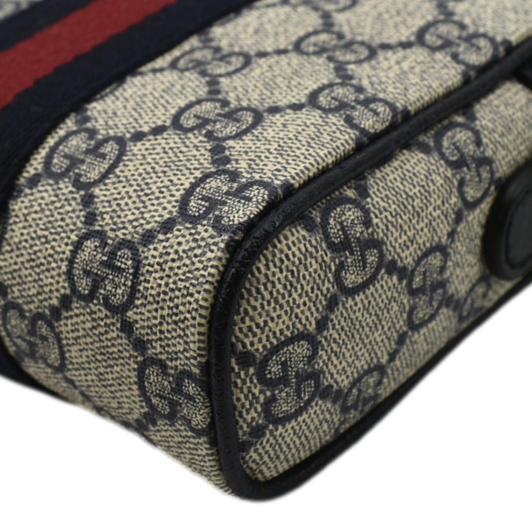 GUCCI Ophidia Small GG Canvas Messenger Bag Navy Blue 598127