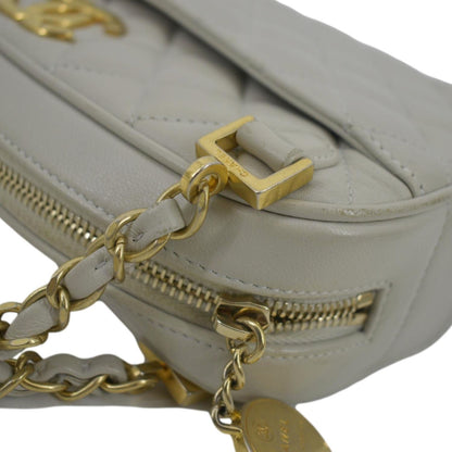 CHANEL Misia CC Chain Camera Lambskin Leather Shoulder Bag Gray